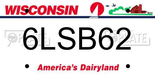 6LSB62 Wisconsin License Plate