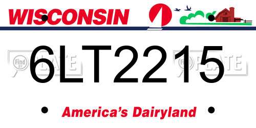 6LT2215 Wisconsin License Plate