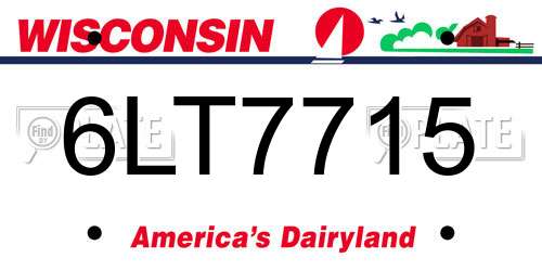 6LT7715 Wisconsin License Plate