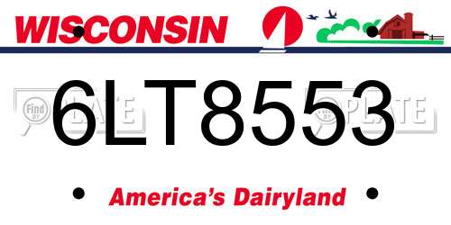 6LT8553 Wisconsin License Plate