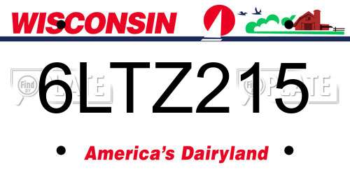 6LTZ215 Wisconsin License Plate
