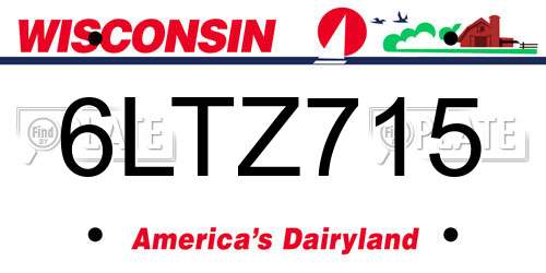 6LTZ715 Wisconsin License Plate