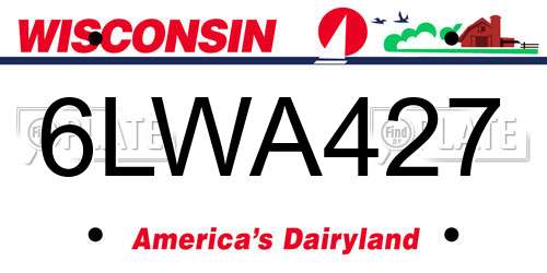 6LWA427 Wisconsin License Plate