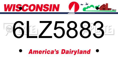 6LZ5883 Wisconsin License Plate