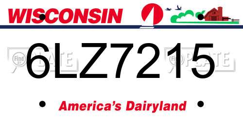 6LZ7215 Wisconsin License Plate