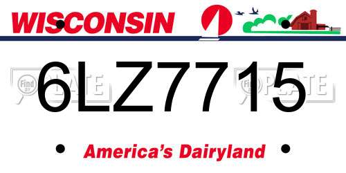 6LZ7715 Wisconsin License Plate