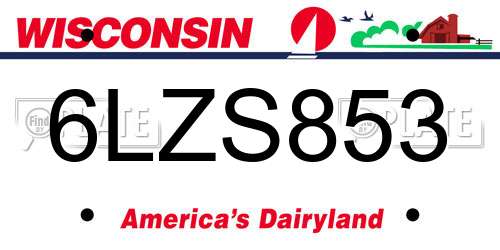 6LZS853 Wisconsin License Plate