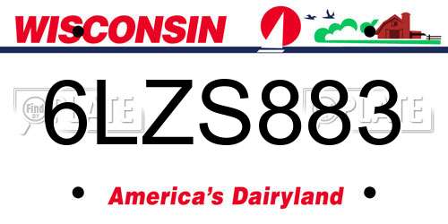 6LZS883 Wisconsin License Plate