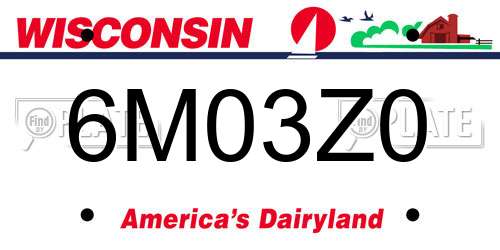 6M03Z0 Wisconsin License Plate
