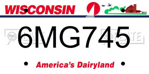 6MG745 Wisconsin License Plate
