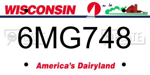 6MG748 Wisconsin License Plate