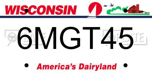 6MGT45 Wisconsin License Plate