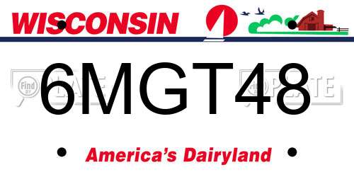 6MGT48 Wisconsin License Plate