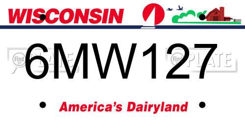 6MW127 Wisconsin License Plate