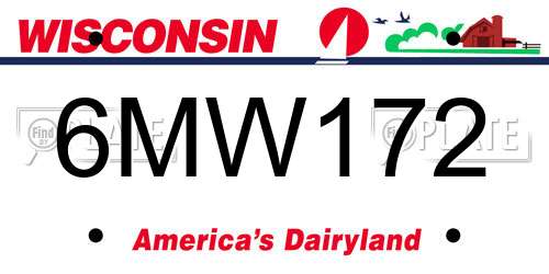 6MW172 Wisconsin License Plate
