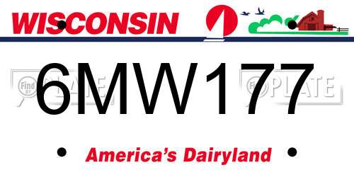 6MW177 Wisconsin License Plate