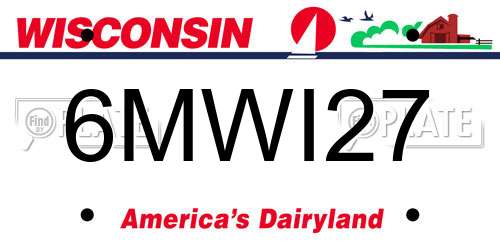 6MWI27 Wisconsin License Plate
