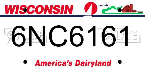 6NC6161 Wisconsin License Plate
