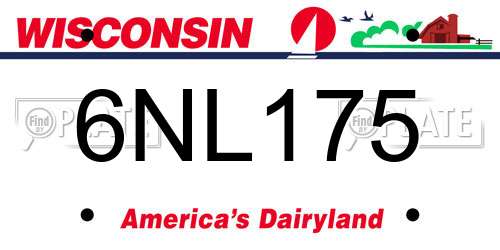 6NL175 Wisconsin License Plate