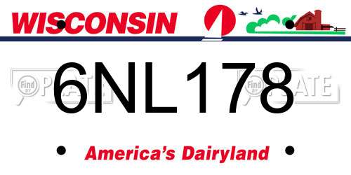 6NL178 Wisconsin License Plate