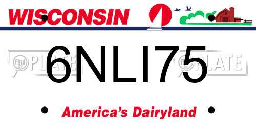6NLI75 Wisconsin License Plate