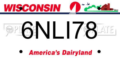 6NLI78 Wisconsin License Plate