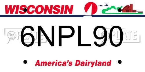 6NPL90 Wisconsin License Plate