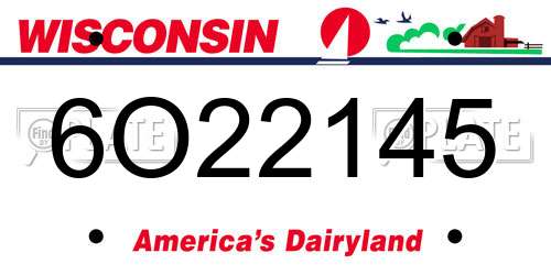 6O22145 Wisconsin License Plate