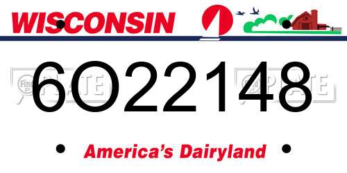 6O22148 Wisconsin License Plate