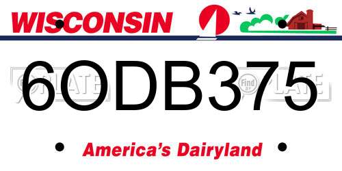 6ODB375 Wisconsin License Plate
