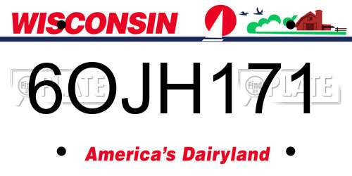 6OJH171 Wisconsin License Plate