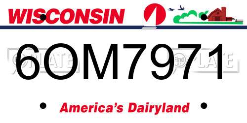 6OM7971 Wisconsin License Plate