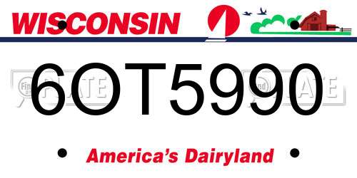 6OT5990 Wisconsin License Plate