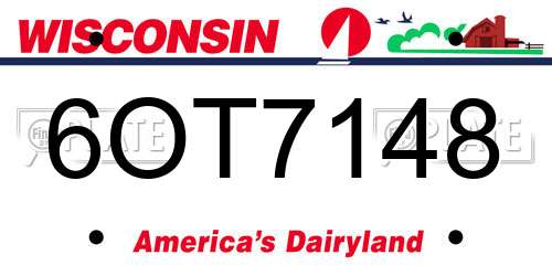 6OT7148 Wisconsin License Plate