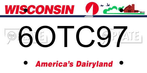 6OTC97 Wisconsin License Plate