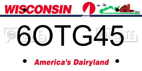 6OTG45 Wisconsin License Plate