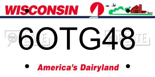 6OTG48 Wisconsin License Plate