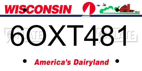 6OXT481 Wisconsin License Plate