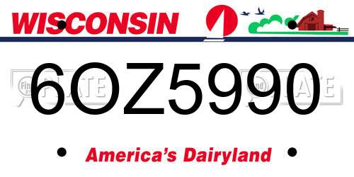 6OZ5990 Wisconsin License Plate