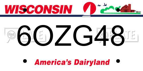 6OZG48 Wisconsin License Plate
