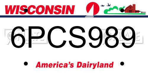 6PCS989 Wisconsin License Plate