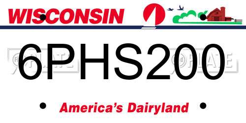 6PHS200 Wisconsin License Plate