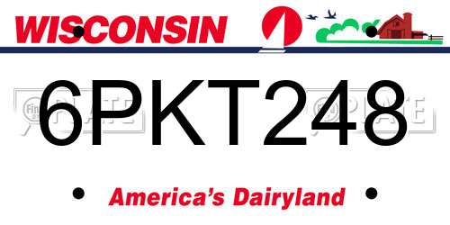 6PKT248 Wisconsin License Plate