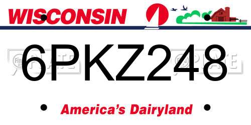 6PKZ248 Wisconsin License Plate