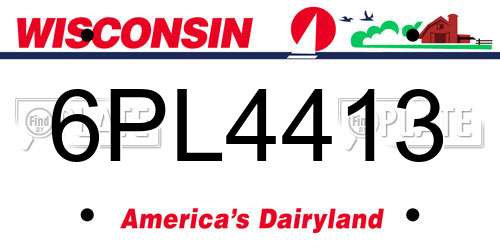 6PL4413 Wisconsin License Plate