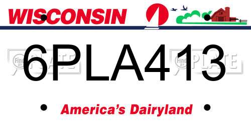 6PLA413 Wisconsin License Plate