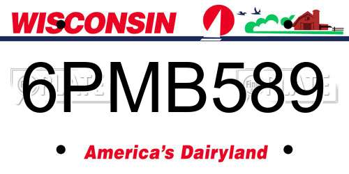 6PMB589 Wisconsin License Plate