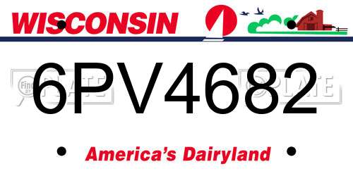 6PV4682 Wisconsin License Plate