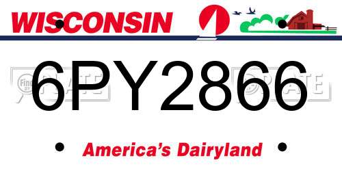 6PY2866 Wisconsin License Plate
