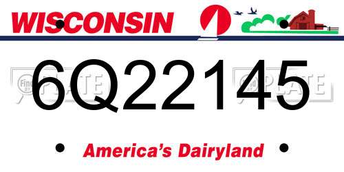 6Q22145 Wisconsin License Plate